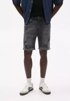 Джинсовые шорты RIPPED BERMUDA PULL&BEAR, цвет Mottled Black