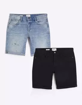 Джинсовые шорты River Island, 2 шт. в упаковке, разноцветные