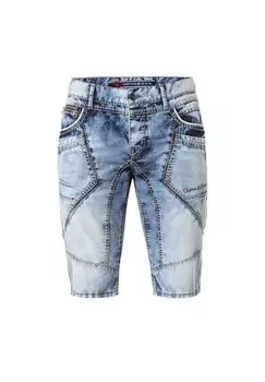 Джинсовые шорты с эффектными декоративными швами CIPO & BAXX, синий
