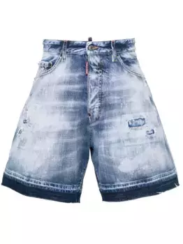 Джинсовые шорты с эффектом потертости DSQUARED2, синий