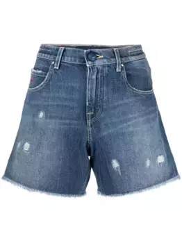 Джинсовые шорты с эффектом потертости JACOB COHEN, синий