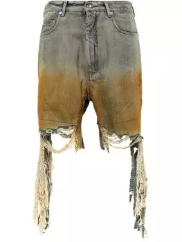 Джинсовые шорты с эффектом потертости Rick Owens DRKSHDW, синий