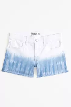 Джинсовые шорты с эффектом тай-дай и растушевкой Abercrombie & Fitch, синий