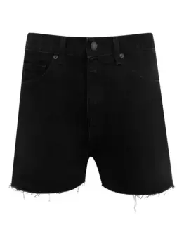 Джинсовые шорты с бахромой Nili Lotan, черный