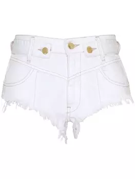 Джинсовые шорты с бахромой Retrofete, белый