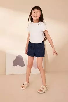 Джинсовые шорты с карманами (3-16 лет) Next, синий