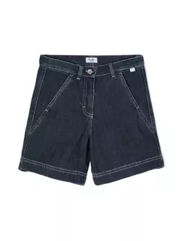 Джинсовые шорты с контрастной строчкой Il Gufo, синий