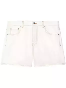 Джинсовые шорты с контрастной строчкой OFF-WHITE, белый
