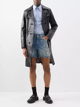 Джинсовые шорты с кристаллами Gucci, синий