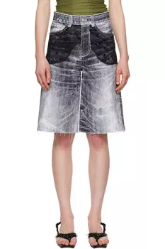 Джинсовые шорты с кружевными вставками Andersson Bell, белый