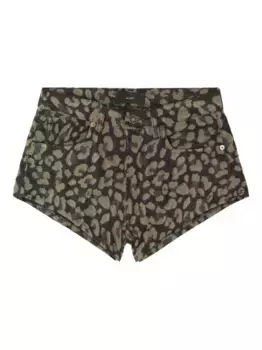 Джинсовые шорты с леопардовым принтом Seattle Jungle Alanui