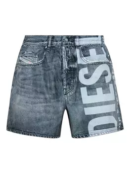 Джинсовые шорты с логотипом Diesel, синий