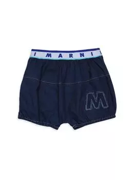 Джинсовые шорты с логотипом Little Boy's & Boy's Marni, синий