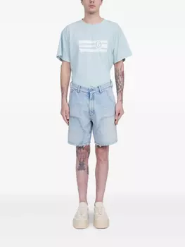 Джинсовые шорты с логотипом Numbers MM6 Maison Margiela, синий