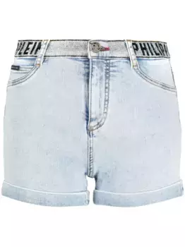 Джинсовые шорты с логотипом Philipp Plein, синий