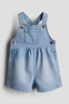 Джинсовые шорты с нагрудником H&M, синий