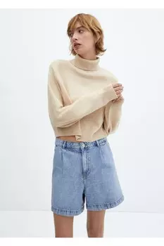 Джинсовые шорты с напуском Mango, синий