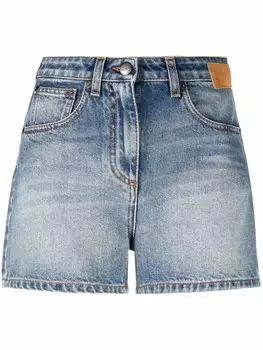 Джинсовые шорты с нашивкой Palm Angels, синий