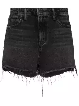 Джинсовые шорты с необработанными краями Alexander Wang, черный