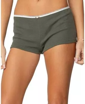 Джинсовые шорты с низкой посадкой Georgina в рубчик Edikted, зеленый