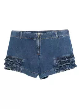 Джинсовые шорты с оборками SANDRO, синий