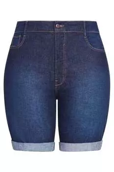 Джинсовые шорты с отложными манжетами Evans, синий