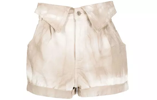 Джинсовые шорты с подвернутым поясом Stella McCartney, хаки