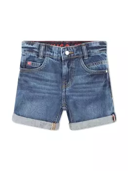 Джинсовые шорты с подворотами HUGO KIDS, синий