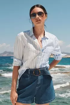 Джинсовые шорты с поясом Next, синий