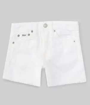 Джинсовые шорты с потертостями Polo Ralph Lauren Little Girls 2T-6X, белый
