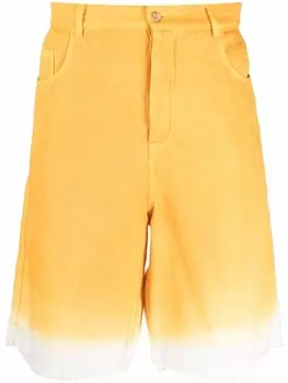 Джинсовые шорты с принтом тай-дай Federico Curradi, желтый