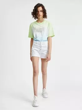 Джинсовые шорты с пуговицами Gap, белый