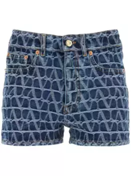 Джинсовые шорты с узором Toile Iconographe VALENTINO GARAVANI, синий