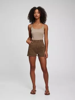 Джинсовые шорты с высокой посадкой для подростков Gap, коричневый