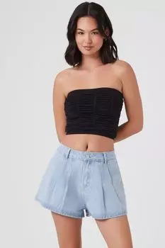 Джинсовые шорты с высокой посадкой Forever 21, деним