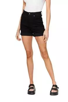 Джинсовые шорты с высокой посадкой и манжетами черного цвета Judy Blue