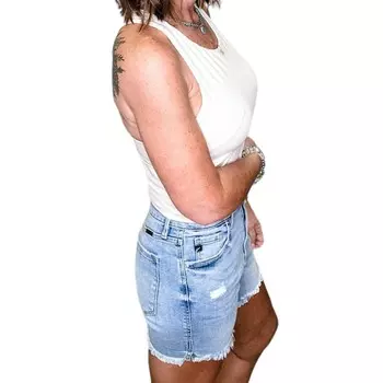 Джинсовые шорты с высокой посадкой KanCan