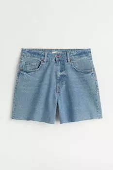 Джинсовые шорты с высокой талией H&amp;M, синий деним