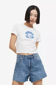 Джинсовые шорты с высокой талией H&M