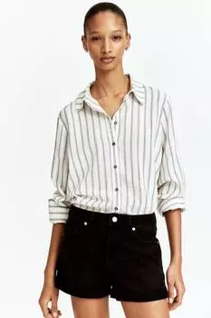 Джинсовые шорты с высокой талией H&M, черный