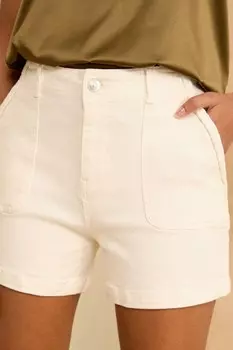 Джинсовые шорты с высокой талией Love & Roses, белый