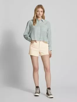 Джинсовые шорты с высокой талией, пятикарманный дизайн, модель «MONI» Noisy May, экрю