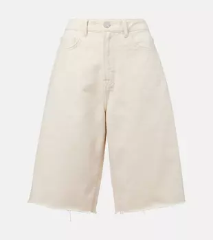 Джинсовые шорты с высокой талией Rhe, экрю