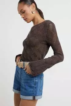 Джинсовые шорты с закатанными штанинами River Island, синий