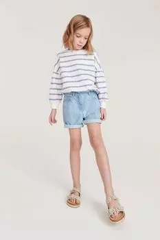 Джинсовые шорты с заклепками Mint Velvet, синий