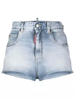 Джинсовые шорты с завышенной талией Dsquared2, синий