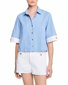 Джинсовые шорты Sandro, белый