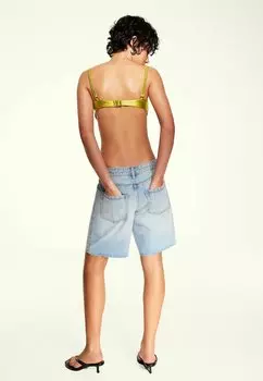 Джинсовые шорты SHIMMERY BERMUDA Bershka, цвет Light Blue Denim