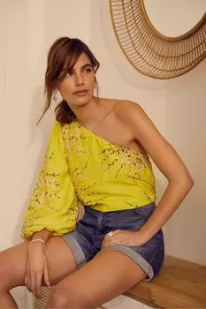 Джинсовые шорты синего цвета индиго Mint Velvet, синий