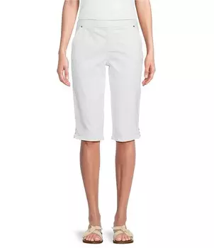 Джинсовые шорты-скиммер со средней посадкой и отделкой по бокам с розовой отделкой на животе Intro, белый